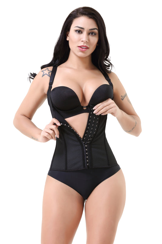 Latex Corset Vest - Bone Punching Chest Support Shapewear Top - Wicked Vixsin