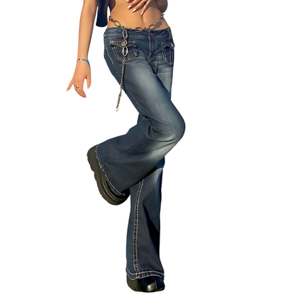 High Waist Flared Jeans - Wicked Vixsin