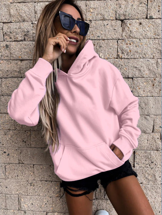 Solid Color Hooded Sweatshirt - Wicked Vixsin