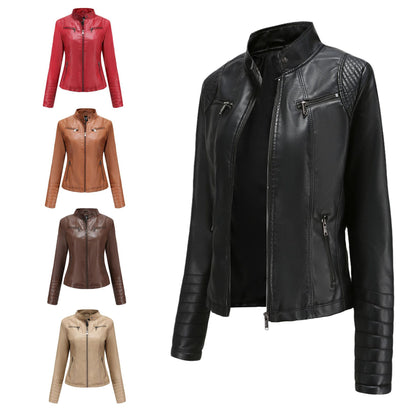 Short Leather Motorcycle Jacket Durable Biker Outerwear - Wicked Vixsin