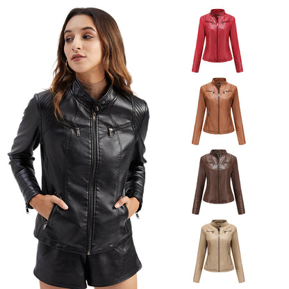 Short Leather Motorcycle Jacket Durable Biker Outerwear - Wicked Vixsin