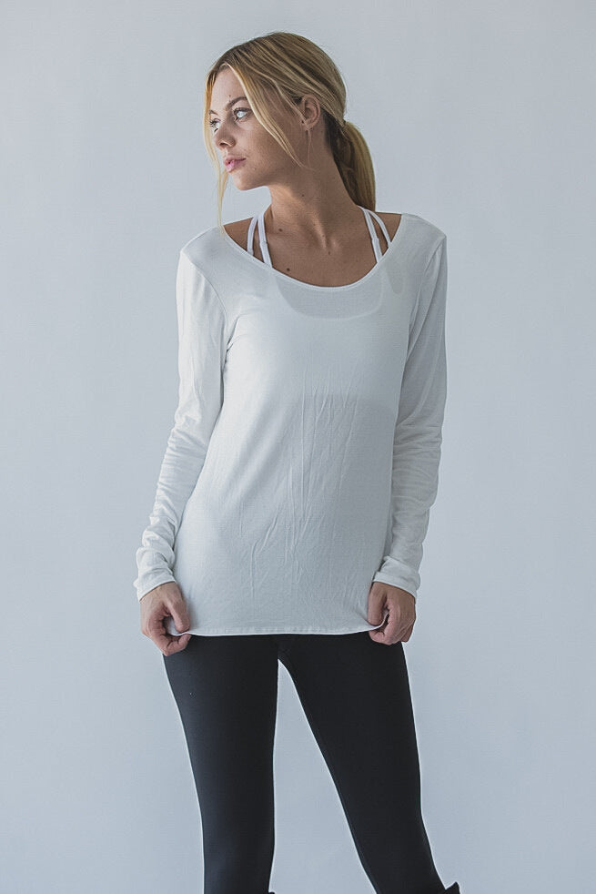 Backless Long Sleeve Yoga Blouse - Workout Top - Wicked Vixsin