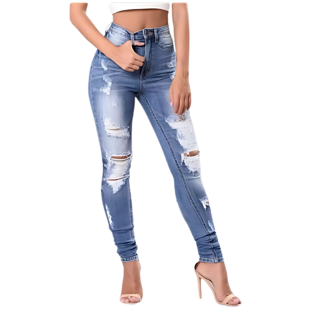 Distressed Denim Skinny Jeans - Wicked Vixsin