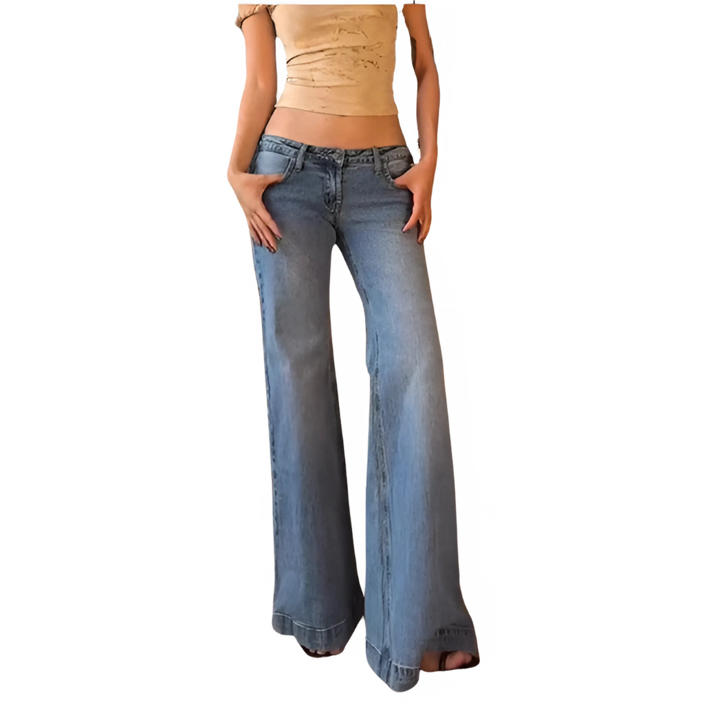 Low Waisted Flared Jeans - Wicked Vixsin