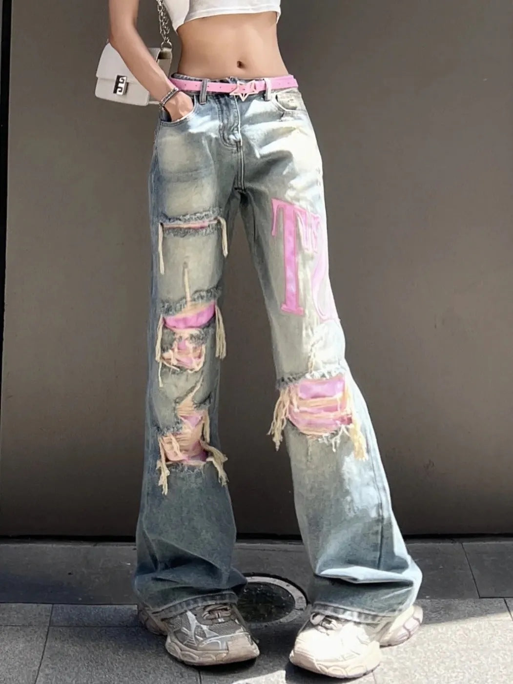 Distressed Washed Bootcut Jeans - Wicked Vixsin