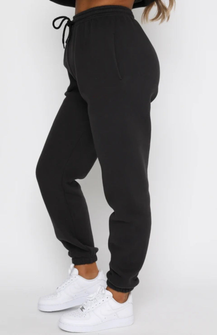 Solid Color Crew Neck Sweatshirt & Sweatpants Set - Wicked Vixsin