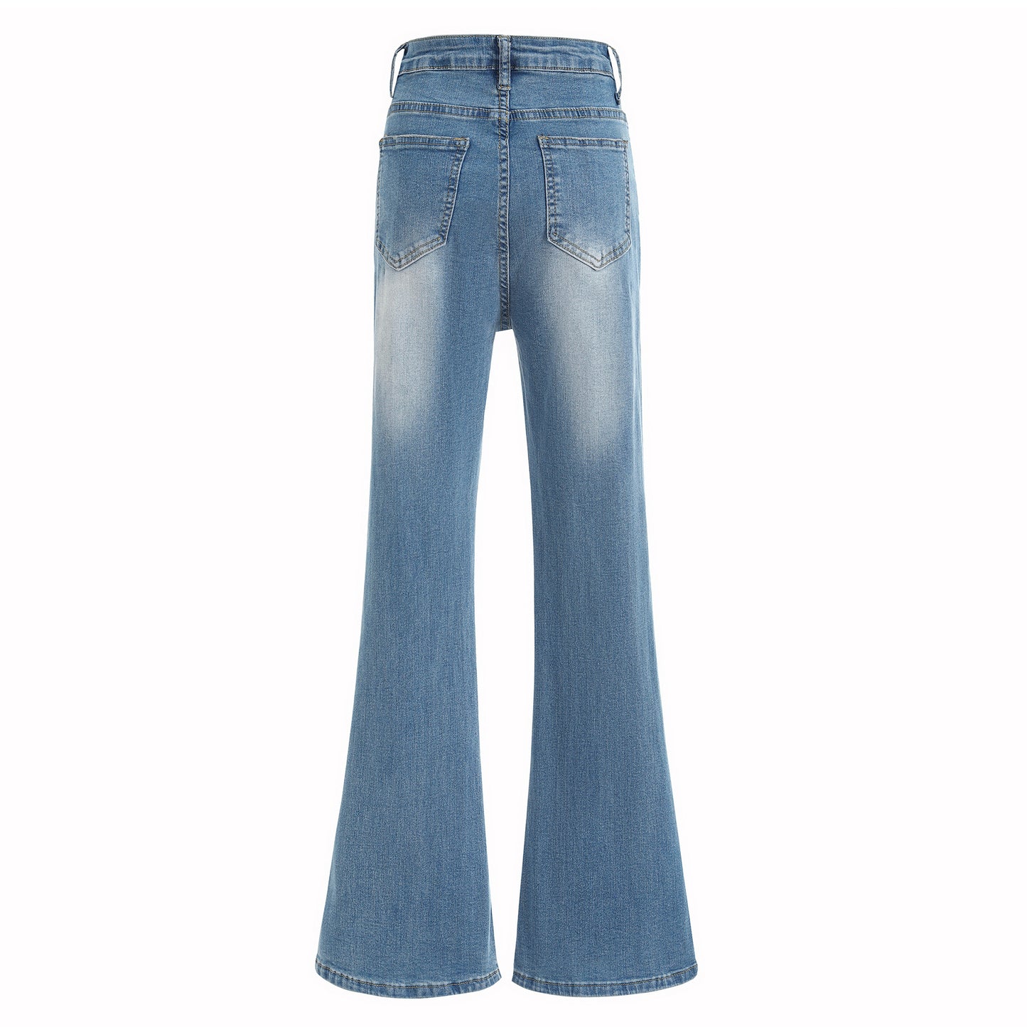 Loose-Fit Elastic Bell Bottom Denim Jeans - Wicked Vixsin