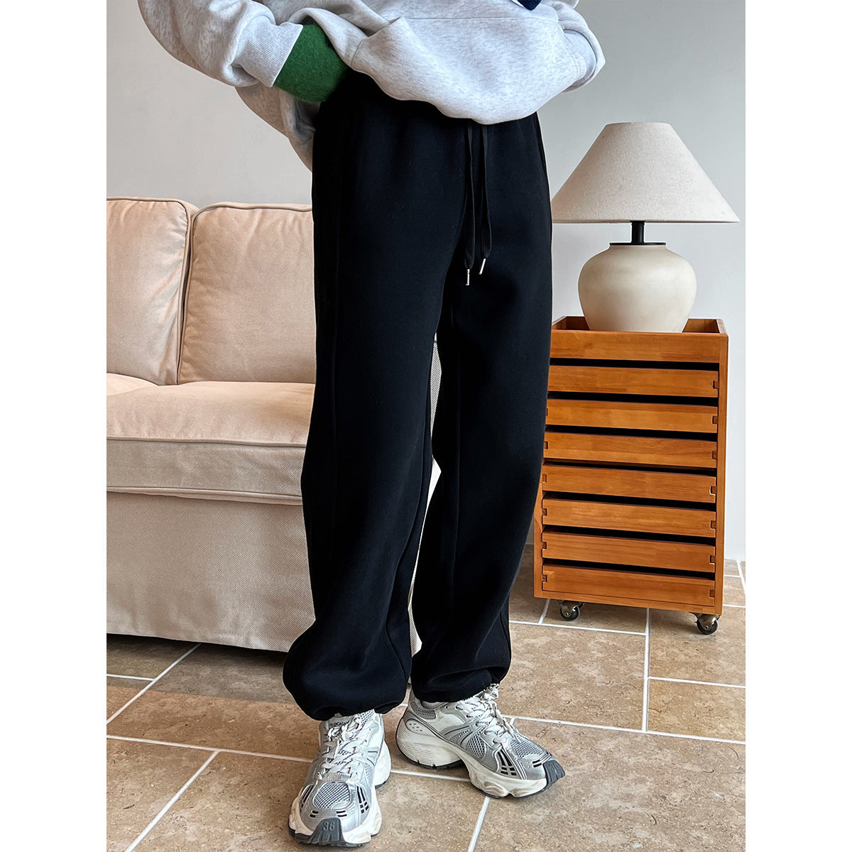 Thermal Velvet Thickened Drawstring Sweatpants - Wicked Vixsin