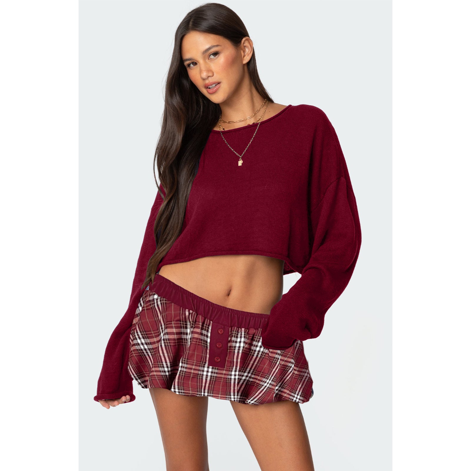 Classic Low Rise Plaid Buckle Skirt - Wicked Vixsin