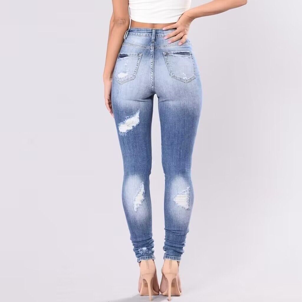 Distressed Denim Skinny Jeans - Wicked Vixsin