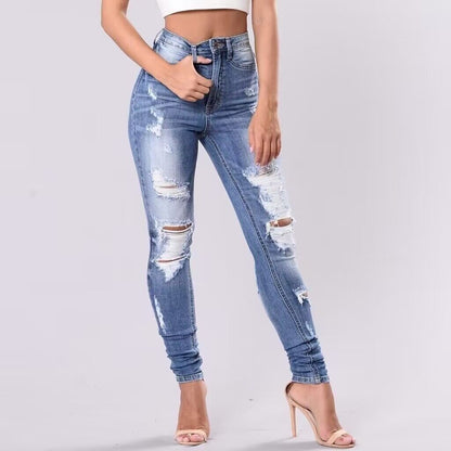 Distressed Denim Skinny Jeans - Wicked Vixsin