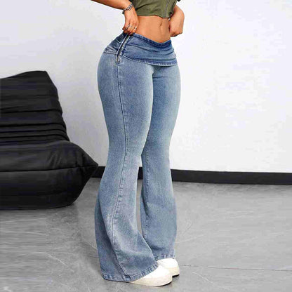 High-Waisted Bootcut Stretch Denim Jeans - Wicked Vixsin